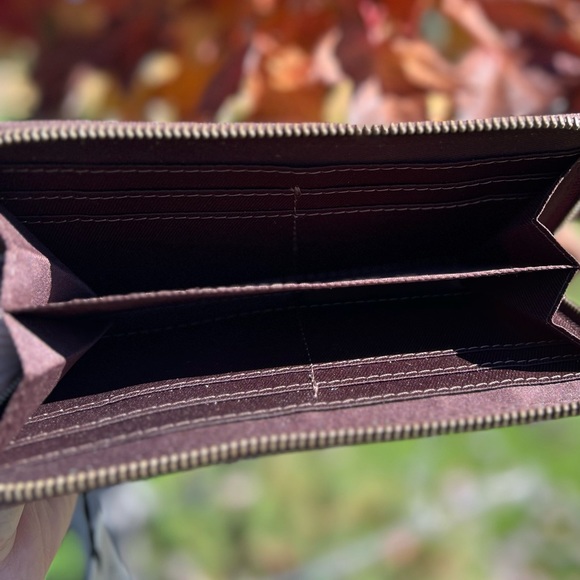 Floral Tooled Genuine  Leather floral Wallet New Card Holder Turquoise - Picture 5 of 9